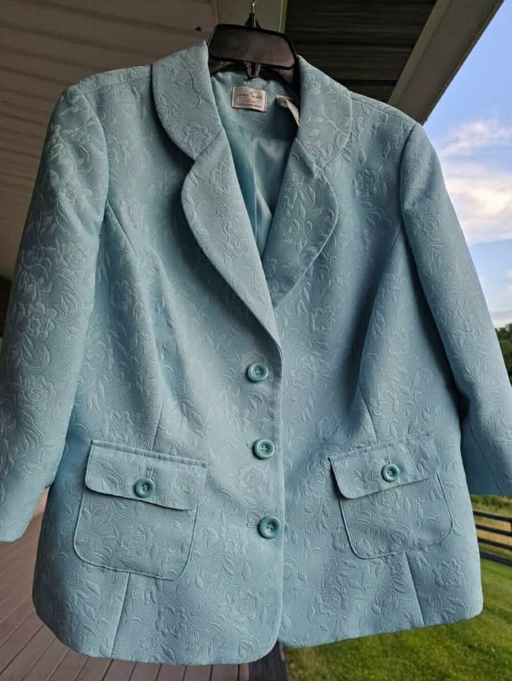 Light Robins Egg Blue Women's Textured Blazer